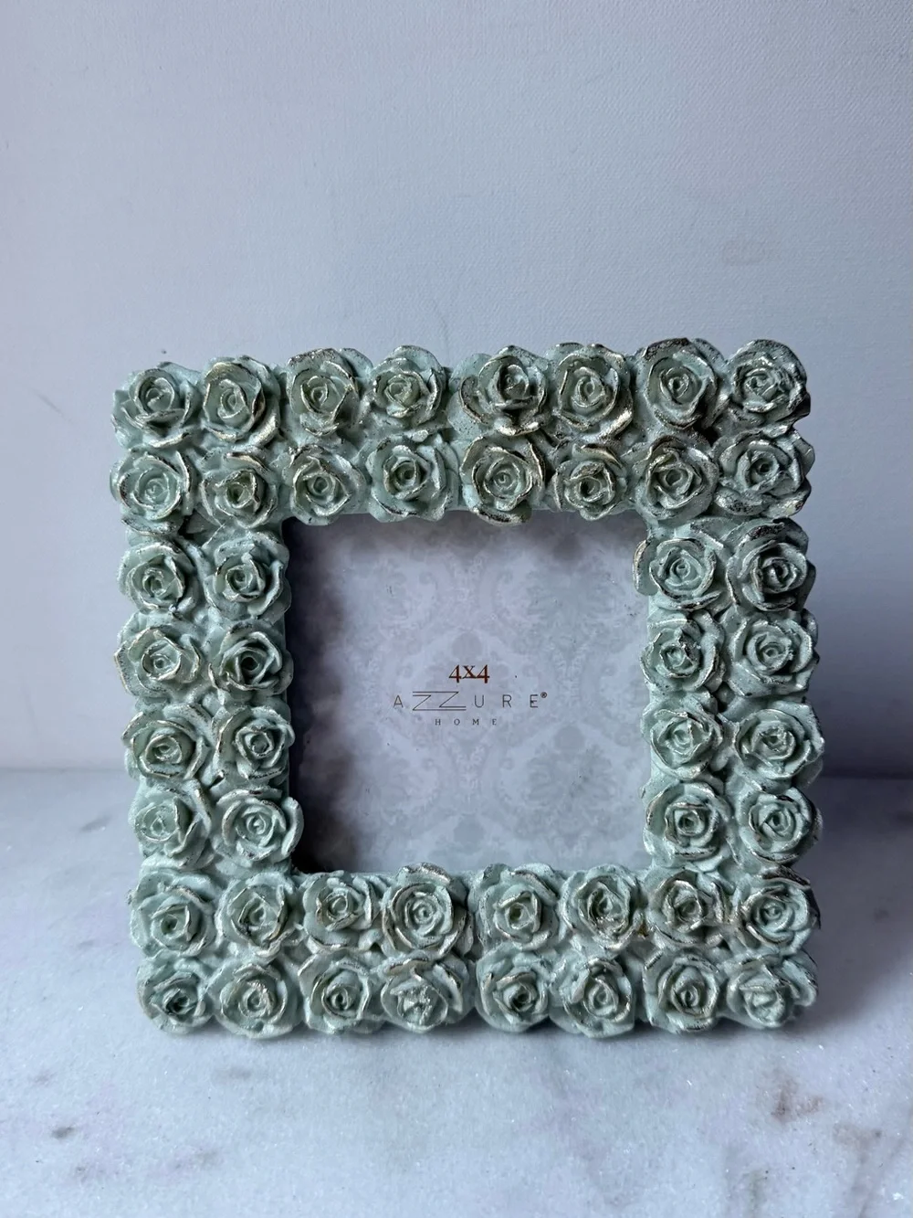Mint Rose Frame - Decorative 4x4 Photo Frame